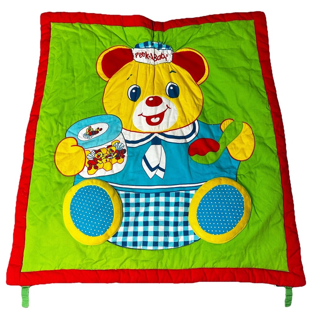 Vintage Peek A Babe Activity Mat Blanket Play Baby Tummy Time